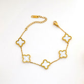 Clover Enamel Charm Bracelet